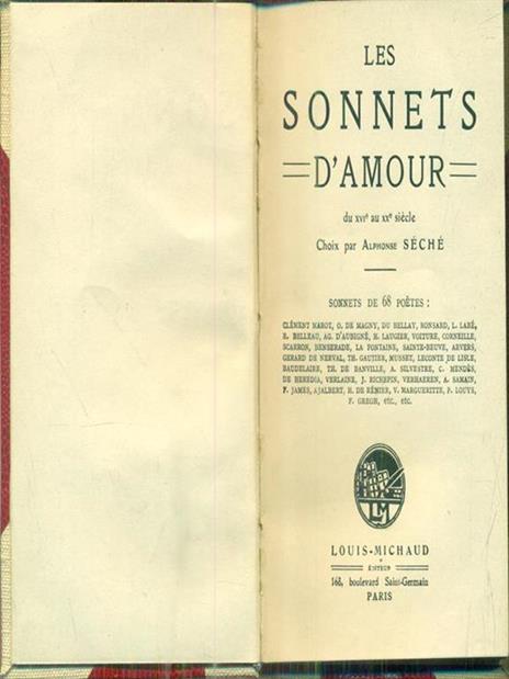 Les sonnets d'amour - Alphonse Seche' - 2