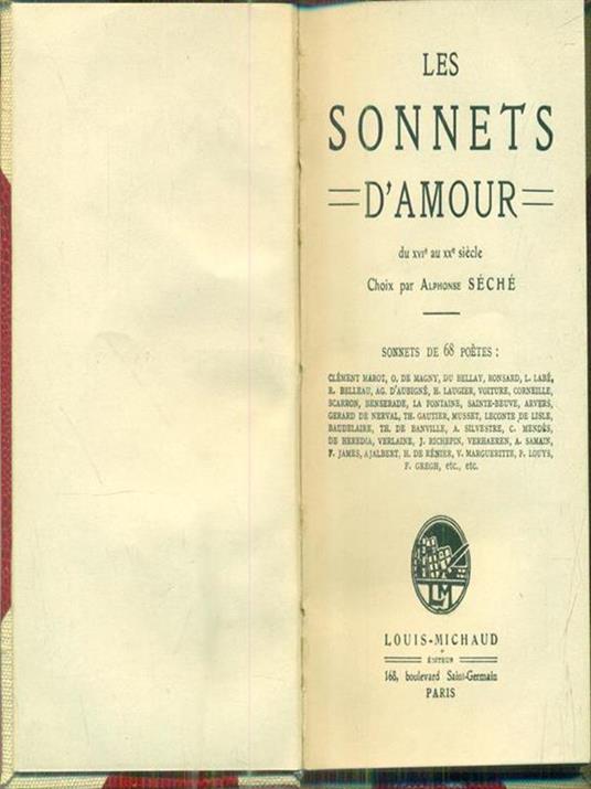 Les sonnets d'amour - Alphonse Seche' - copertina