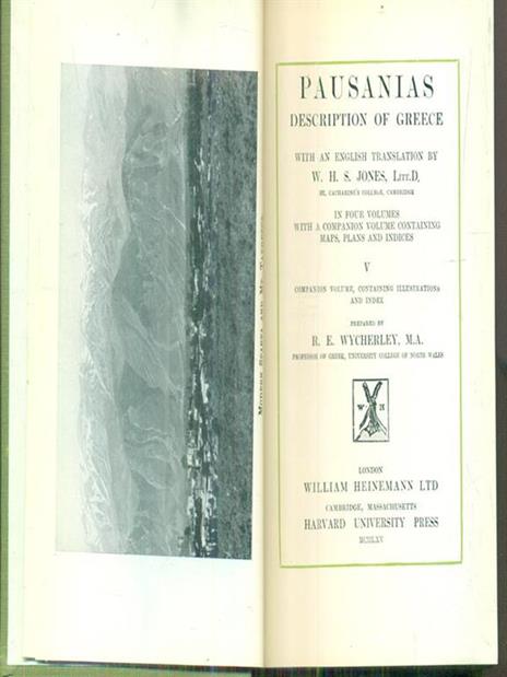 Pausanias Description of Greece. Vol V - W. H. S. Jones - copertina