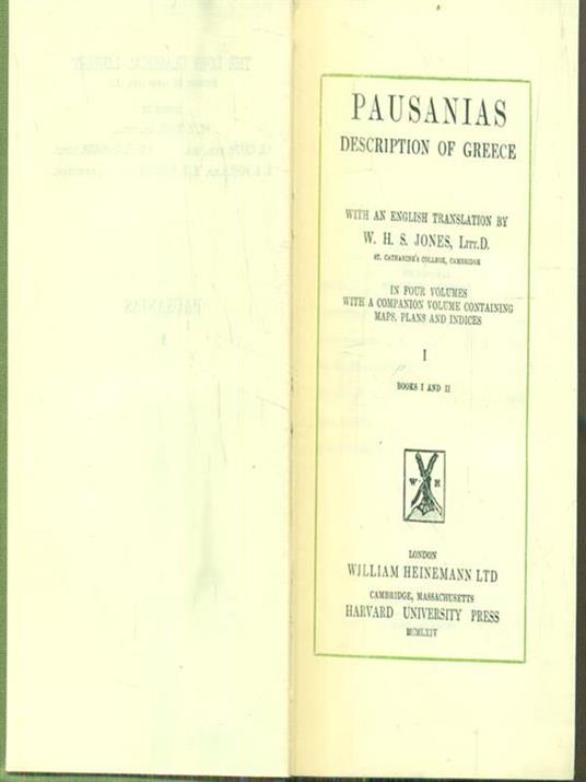 Pausanias Description of Greece. Vol I - W. H.S. Jones - 3