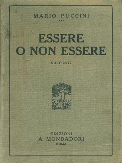 Essere o non essere - Mario Puccini - copertina