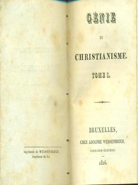 Genie du christianisme 1 - François-René de Chateaubriand - copertina