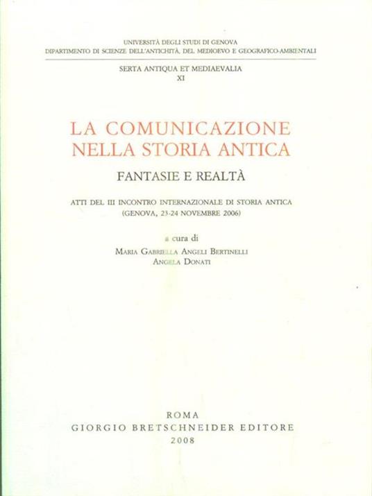 La comunicazione nella storia antica. Fantasie e realtà - copertina