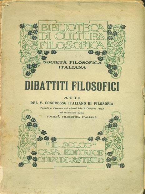 Dibattiti filosofici -   - copertina