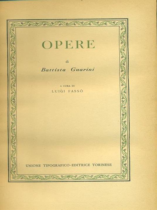 Opere - Battista Guarini - copertina