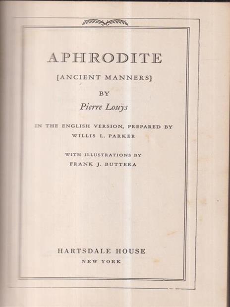 Aphrodite (ancient manners) - Pierre Louÿs - 2