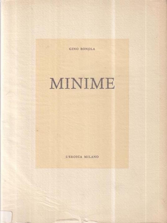 Minime - Gino Bonola - copertina