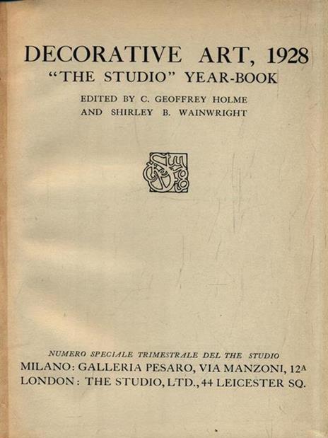 Decorative Art 1928 - The Studio Year-Book -   - copertina