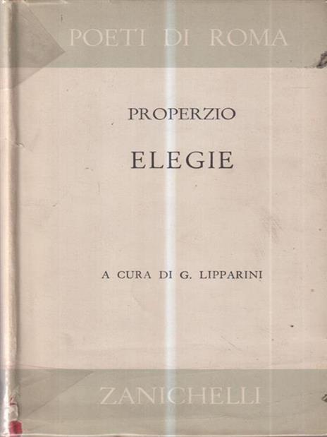 Elegie - Sesto Properzio - copertina