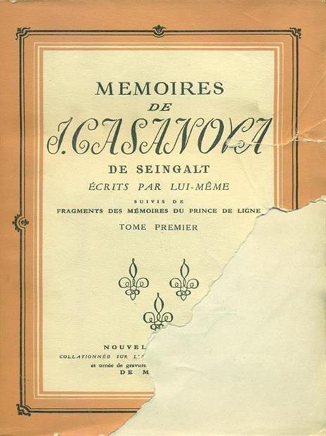 Memoires de I. Casanova de Seingalt Tome 1 - 2