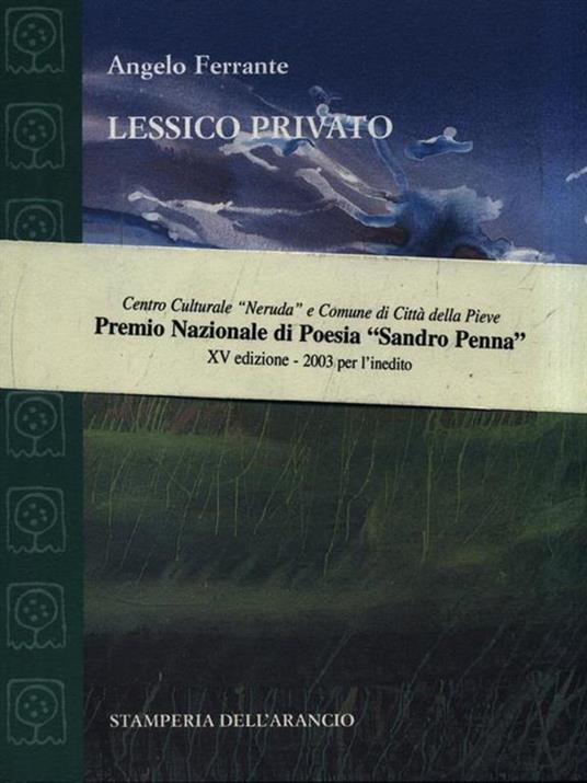 Lessico privato - Angelo Ferrante - copertina