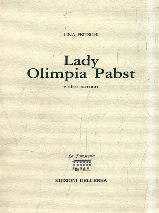Lady Olimpia Pabst - Lina Fritschi - copertina