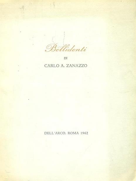 Bellidenti - Carlo Alberto Zanazzo - copertina