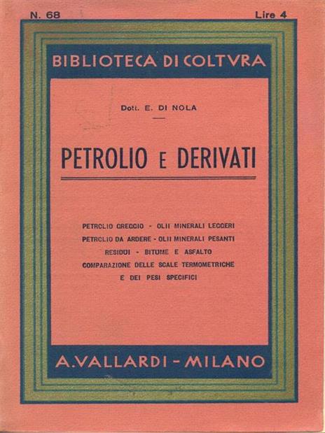 Petrolio e derivati - Ettore Di Nola - copertina
