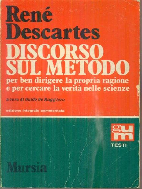 Discorso sul metodo - Renè Descartes - copertina