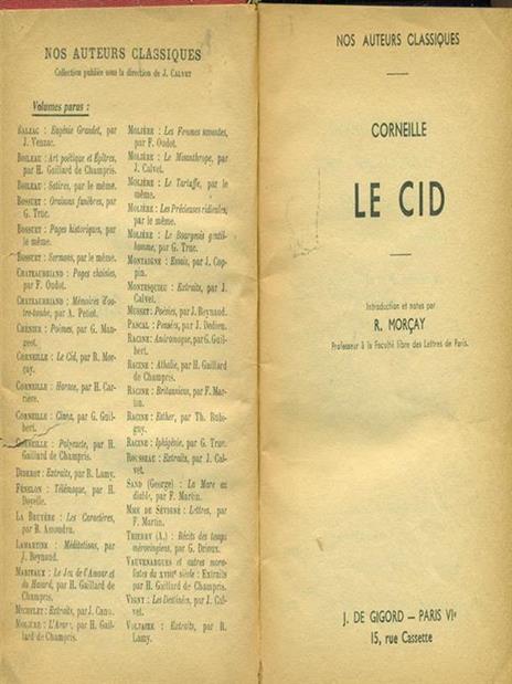 Le  cid - Pierre Corneille - copertina