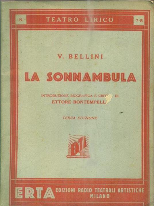 La sonnambula - Vincenzo Bellini - copertina