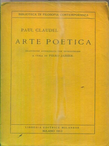 Arte Poetica - Paul Claudel - copertina