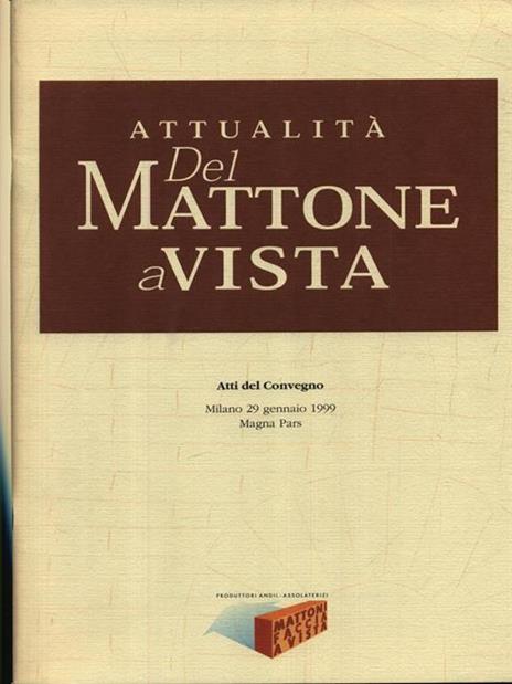 Attualita' del mattone a vista - Alfonso Acocella - copertina