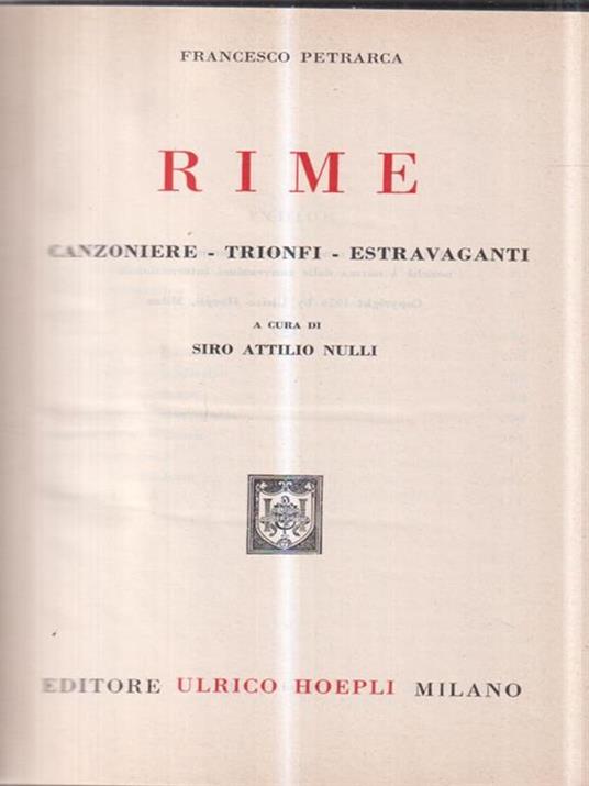 Rime - Francesco Petrarca - copertina