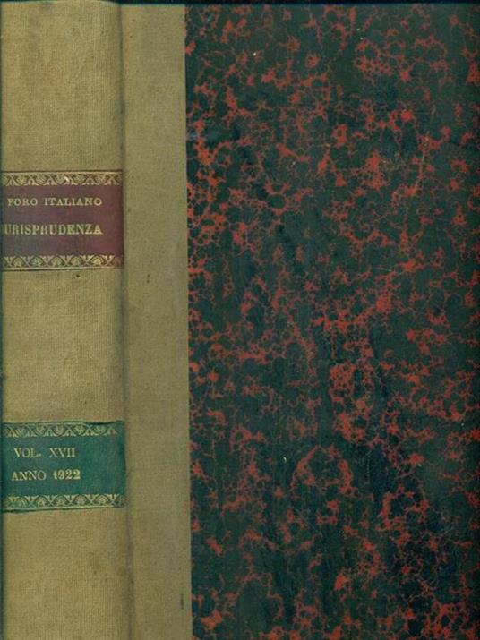 Il foro italiano raccolta generale di giurisprudenza 1922 - copertina