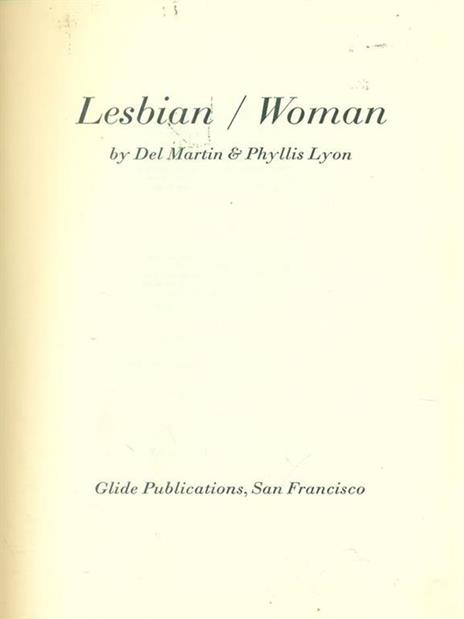 Lesbian / Woman - Del Martin - 2