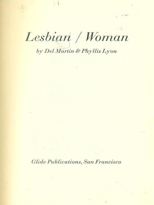 Lesbian / Woman - Del Martin - copertina