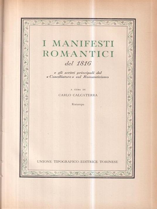 I manifesti romantici del 1816 - Carlo Calcaterra - copertina