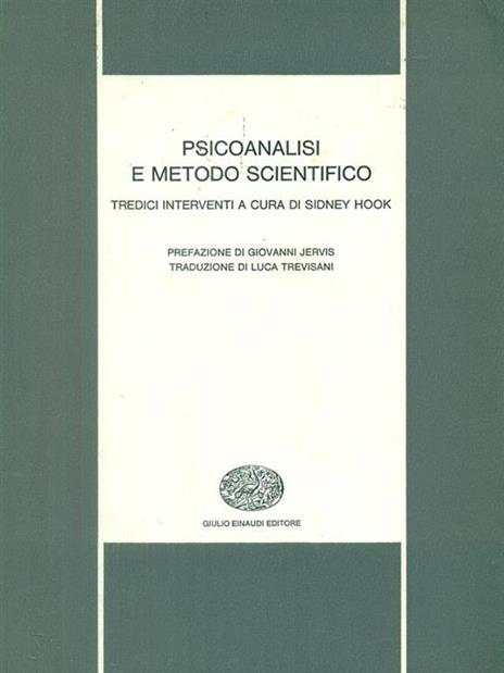 Psicoanalisi e metodo scientifico - Sidney Hook - copertina