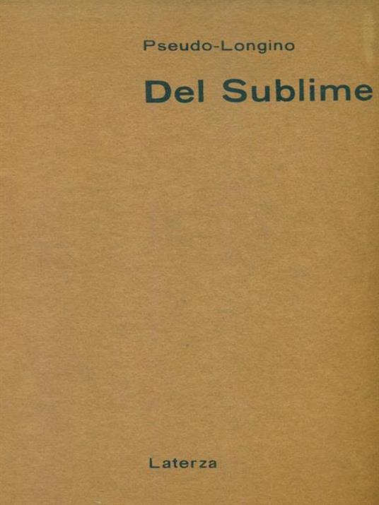 Del sublime - Pseudo Longino - 2