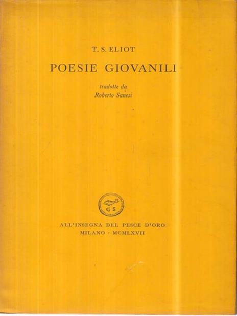 Poesie giovanili - Thomas S. Eliot - copertina