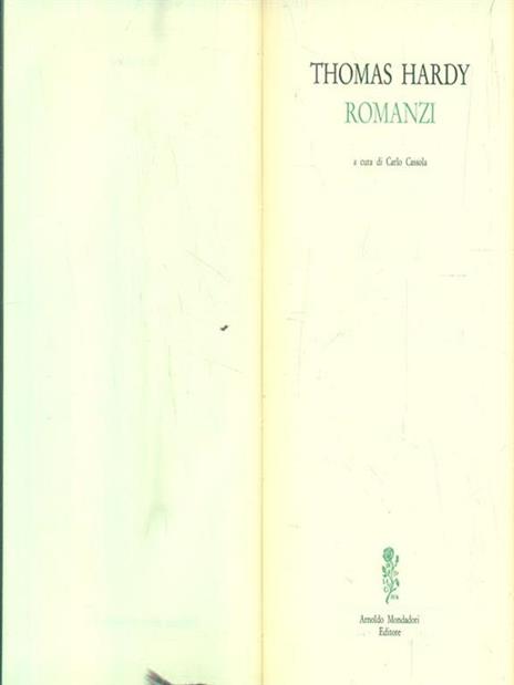 Romanzi - Thomas Hardy - copertina