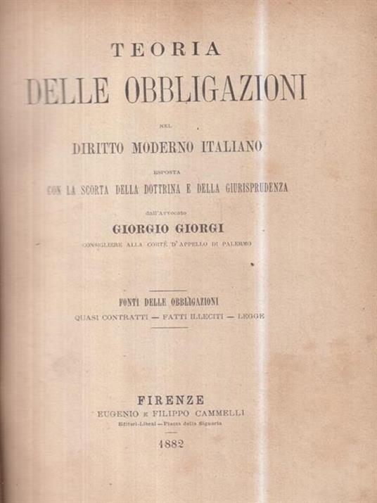 Teoria delle obbligazioni - Giorgio Giorgi - 2