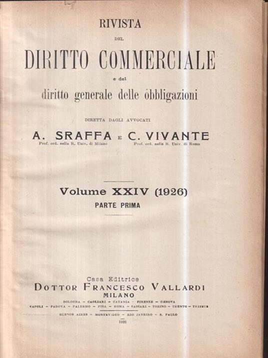 Rivista del Diritto Commerciale e del diritto generale delle