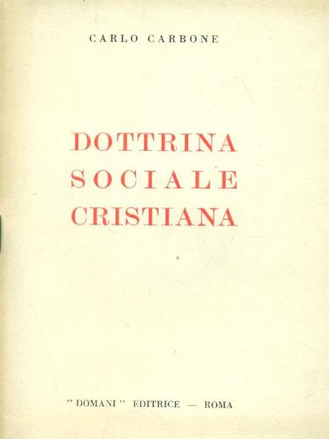 Dottrina sociale cristiana - Carlo Carbone - copertina