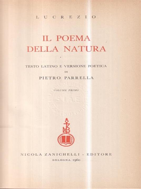 IL poema della natura 2 voll - Tito Lucrezio Caro - 2