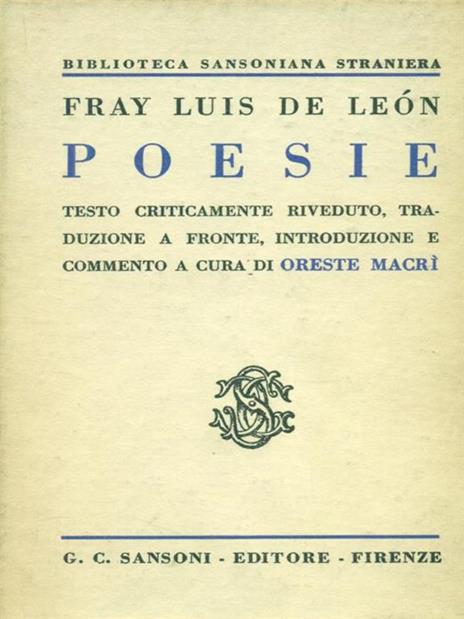 Poesie - Fray Luis de Leon - copertina