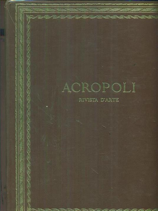 Acropoli Rivista d'arte 1961 - 1962 - Umberto Pini - copertina