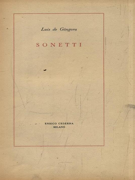 Sonetti - Luis De Gongora - 2