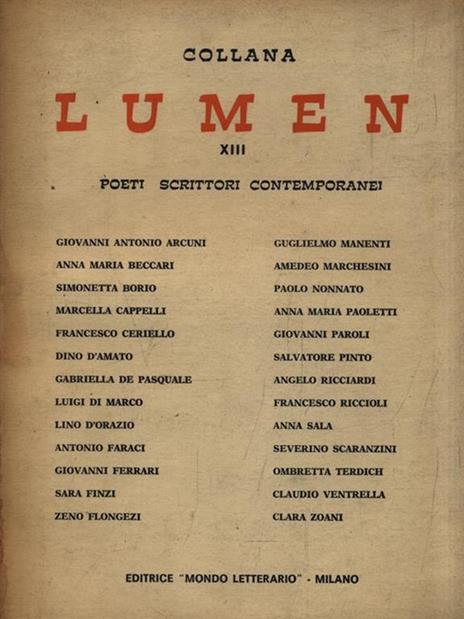 Lumen XIII Poeti - Scrittori contemporanei - 2