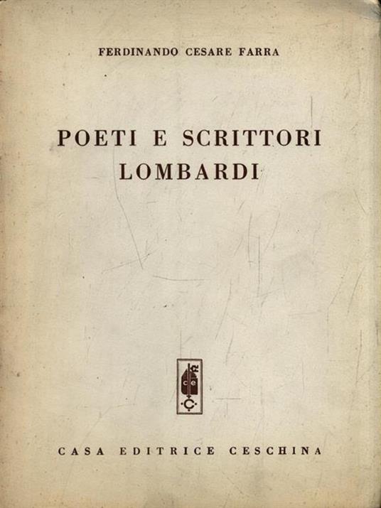 Poeti e scrittori lombardi - Ferdinando Cesare Farra - copertina