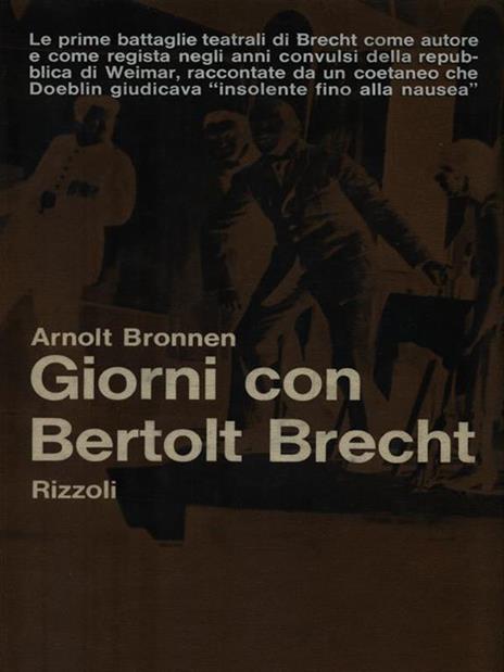 Giorni con Bertolt Brecht - Arnolt Bronnen - copertina