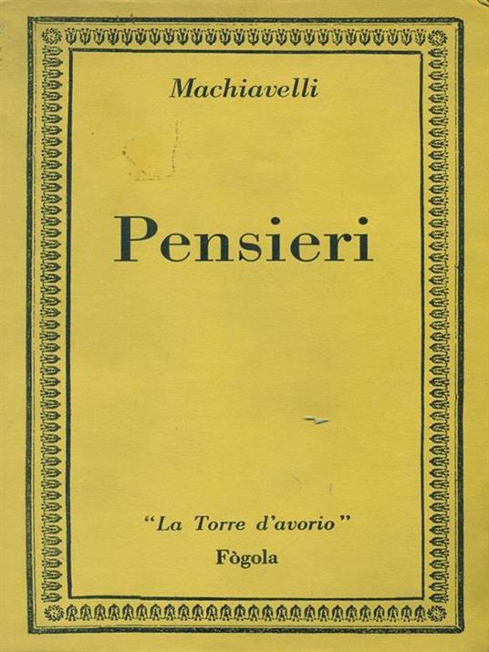Pensieri - Machiavelli - copertina