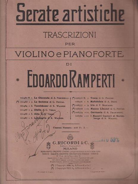 Trascrizioni per violino e pianoforte di Edoardo Ramperti - Edoardo Ramperti - 2