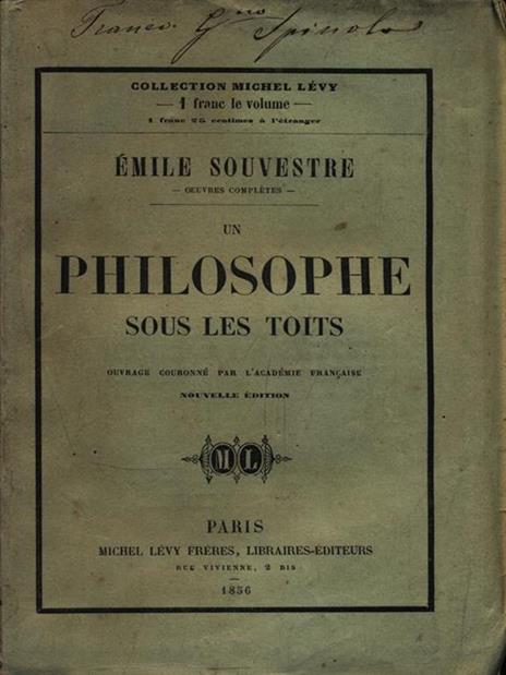 Un philosophie sous les toits - Émile Souvestre - 2