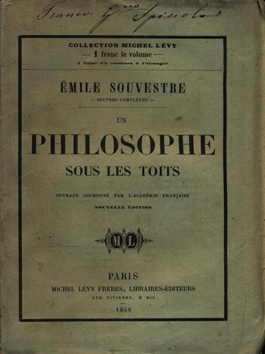 Un philosophie sous les toits - Émile Souvestre - copertina