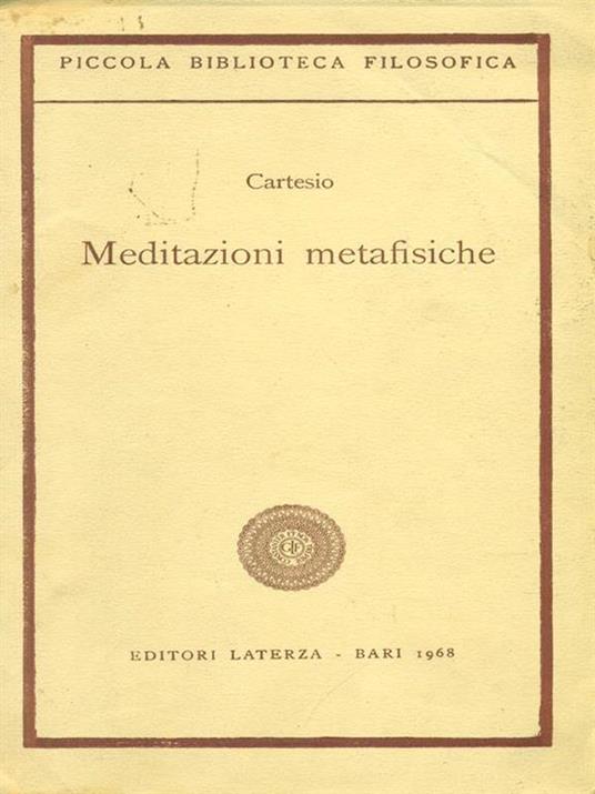 Meditazioni metafisiche - Renato Cartesio - copertina