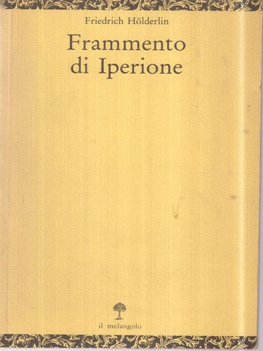 Frammento di Iperione - Friedrich Hölderlin - copertina