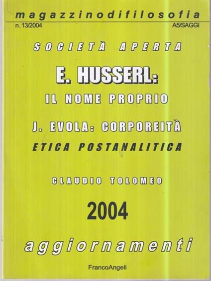 Magazzino di filosofia 13/2004 - copertina