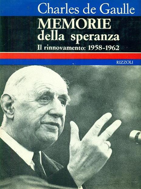 Memorie della speranza - Charles de Gaulle - copertina